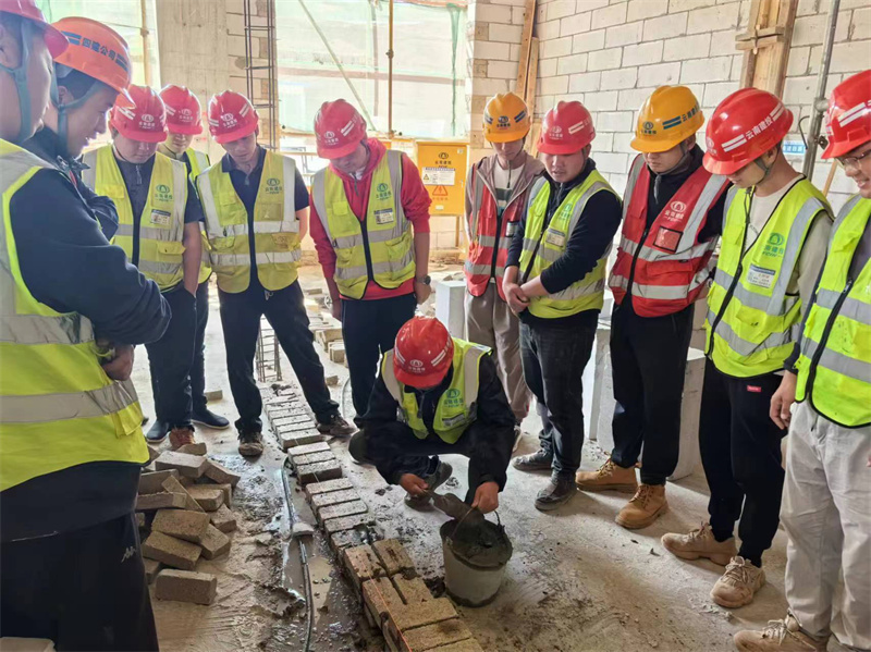 會(huì)澤物(wù)流園項目組織開(kāi)展磚砌體(tǐ)砌築及實操培訓